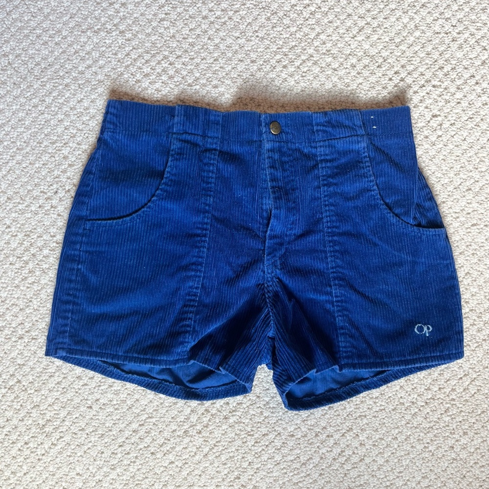 OP Women's High Waist Blue Corduroy Shorts